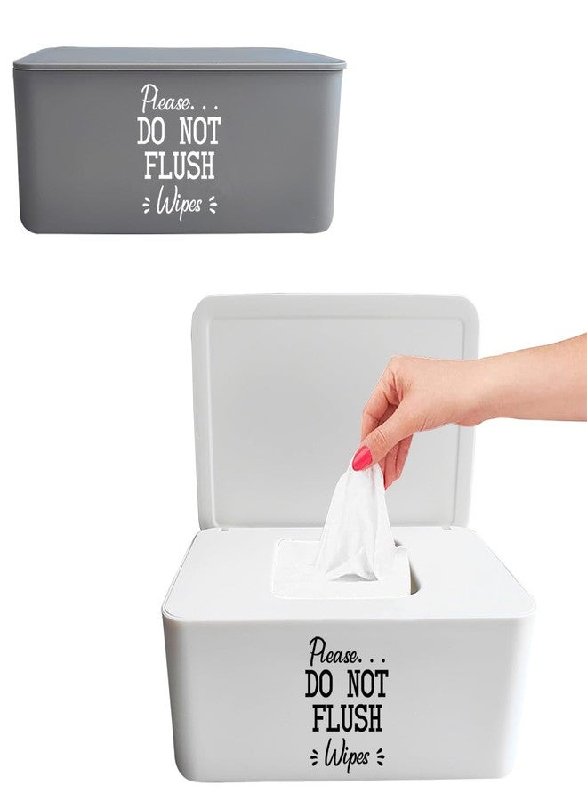 Moorfowl 2 Pcs Baby Wipes Dispenser Farmhouse Bathroom Decor 7.28" L x 4.80" W x 2.75" H Refillable Wipes Holder with Sealing Design Lid - Image 1